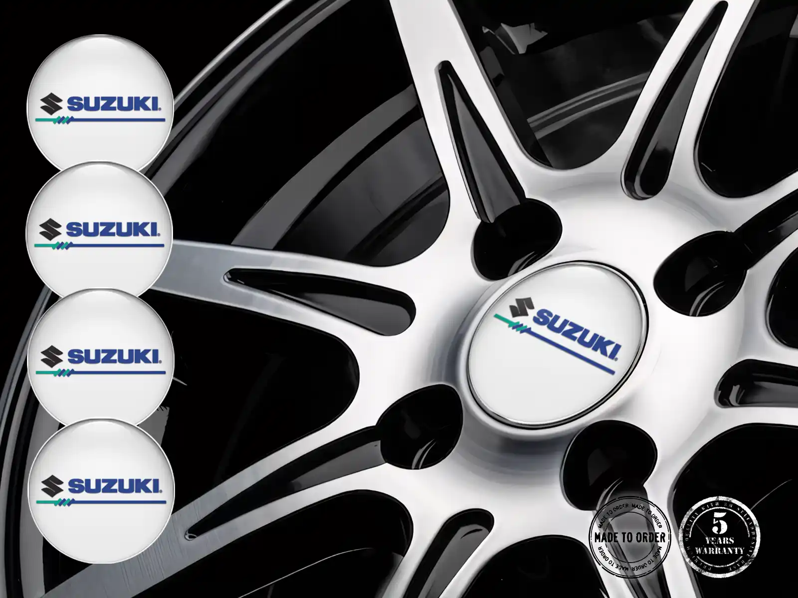 Suzuki Domed Label Style Premium Wheel Badges